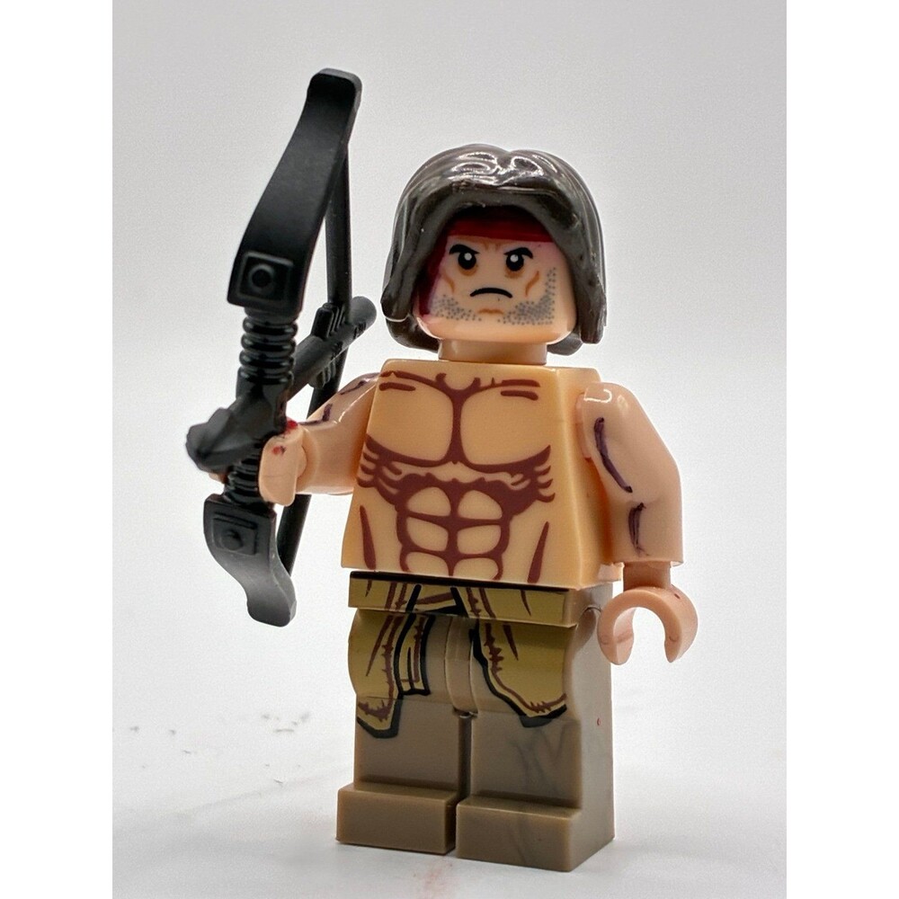 Custom Lego Compatible Rambo Minifigure w/ Bow - Picture 5 of 5